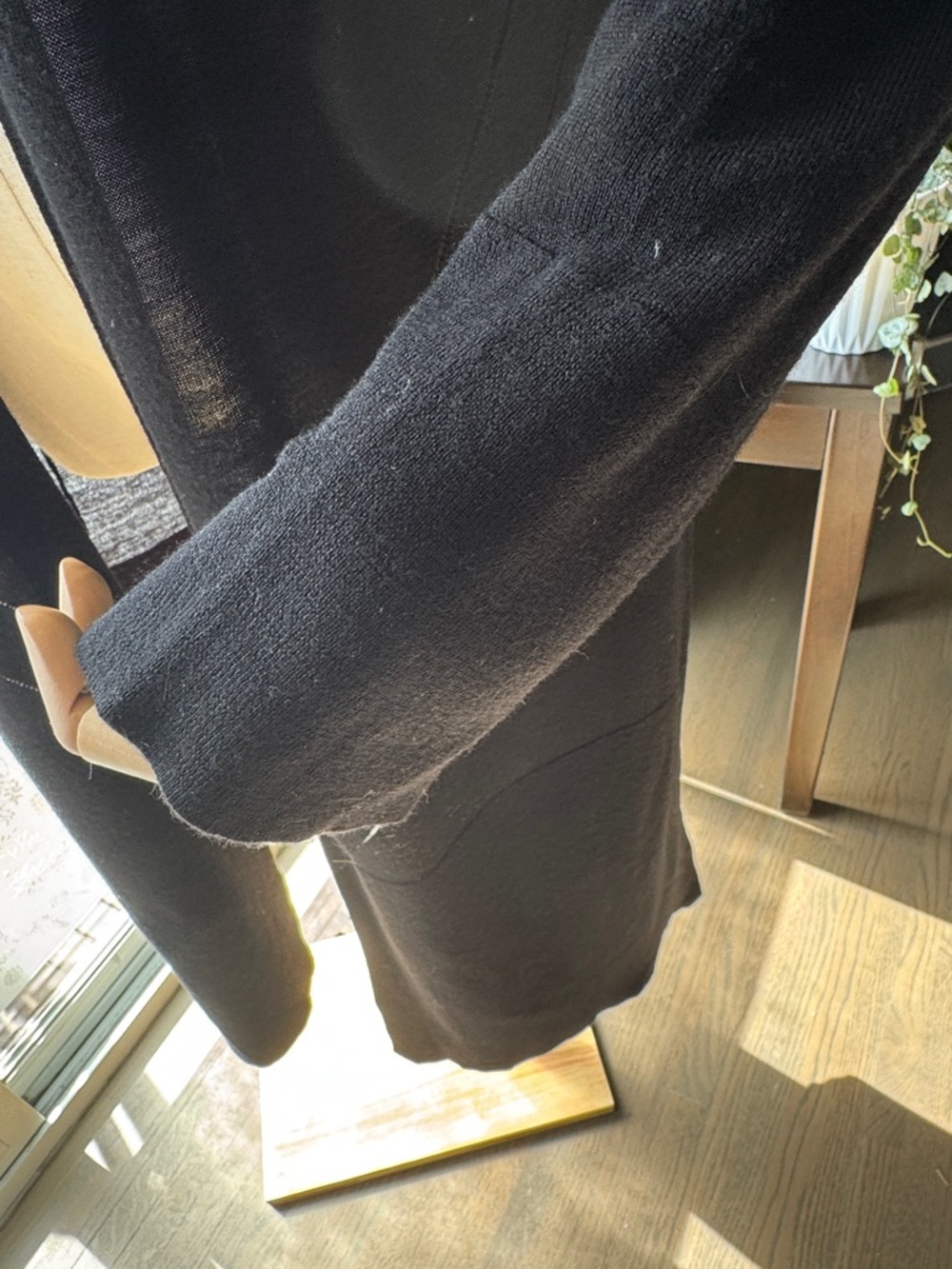 Talbots Black Open-Front Long Cardigan Sweater - Picture 3 of 8